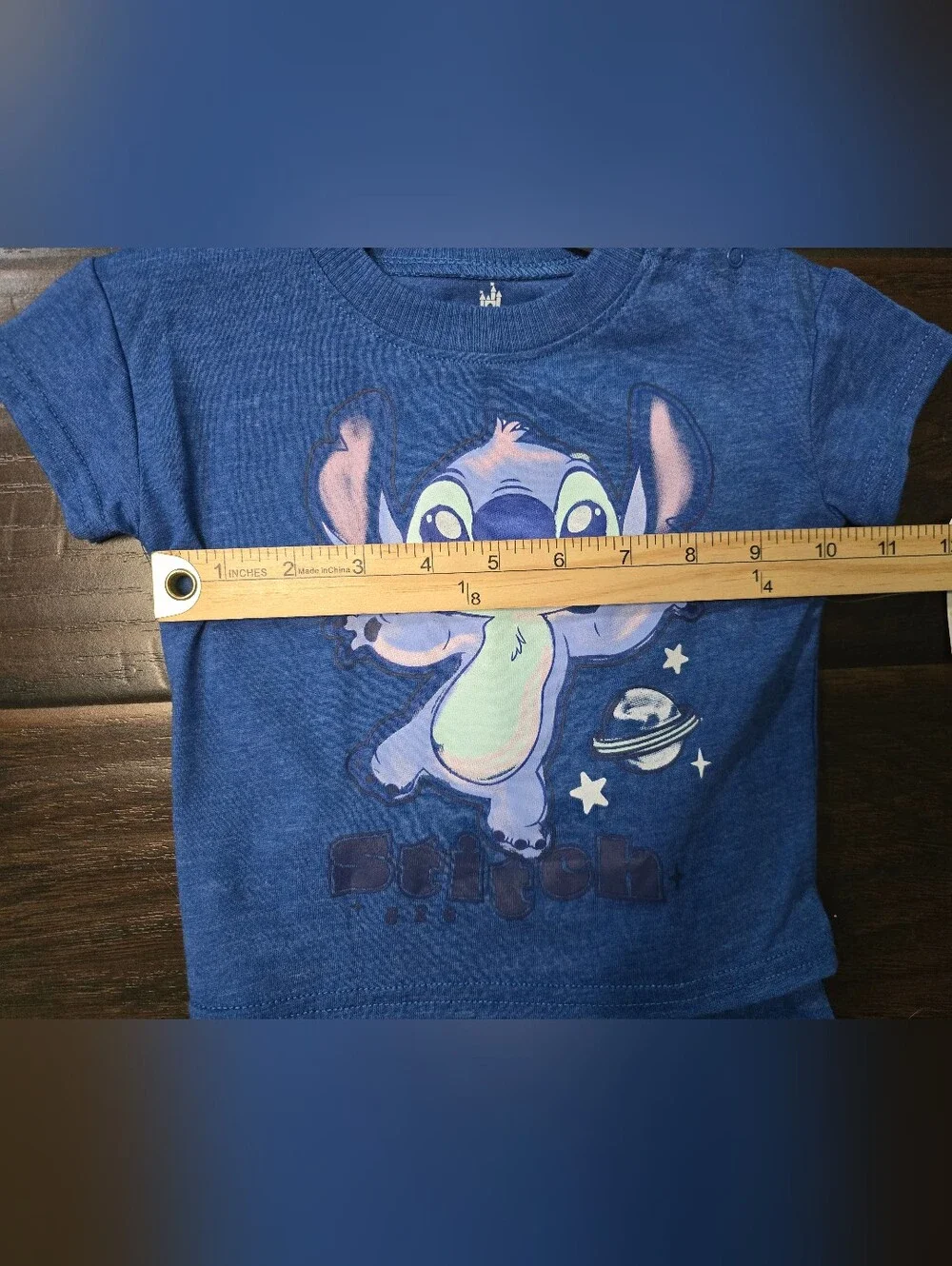 NWT Disney Stitch Boys Blue Short Sleeve Shirt and Shorts Set 3-6Months